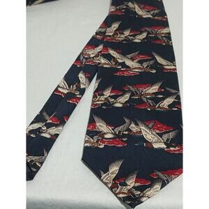 Damasco Diffusione 100% Silk Navy Mallard Print Tie